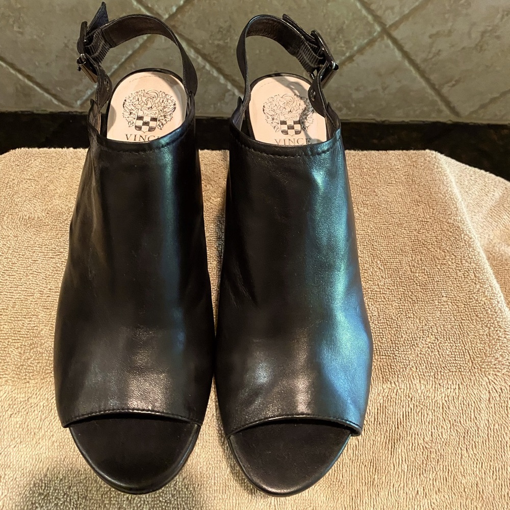 Vince Camuto Black Peep Toe Heels